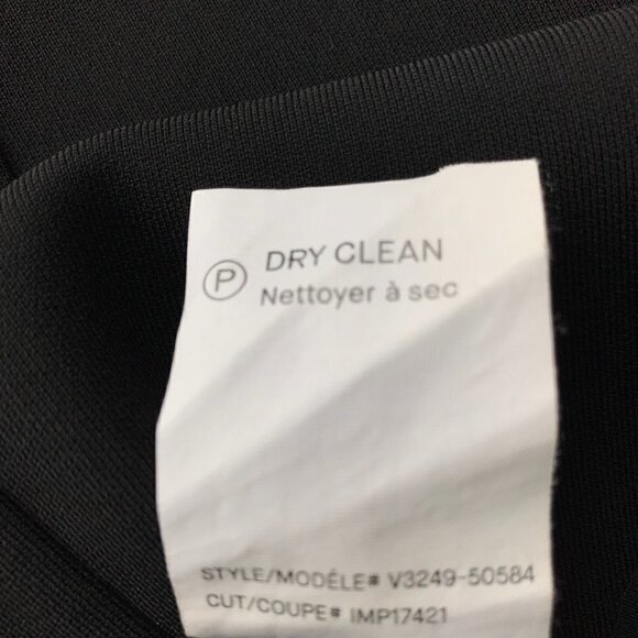 VINCE LBD black dress, sleeveless, front zip asymmetrical drape, cut seam EUC, 6 - Picture 11 of 16